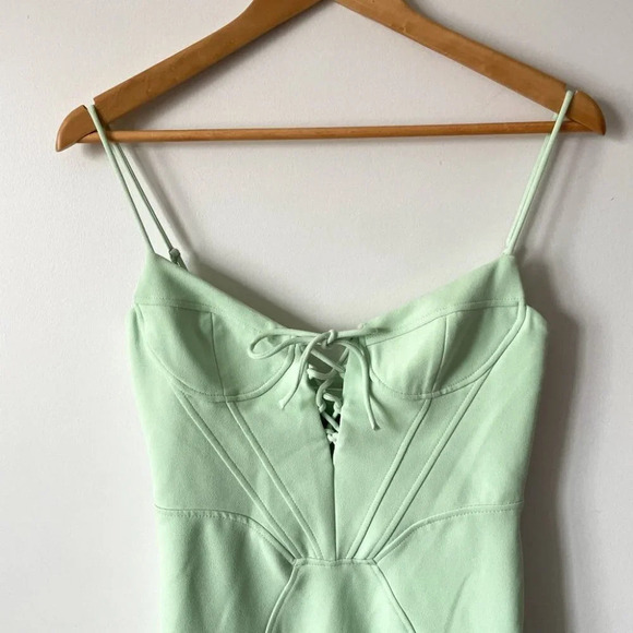 Zara Corset Style Mini Dress Mint Green Blogger Fav Size Medium - Picture 7 of 10